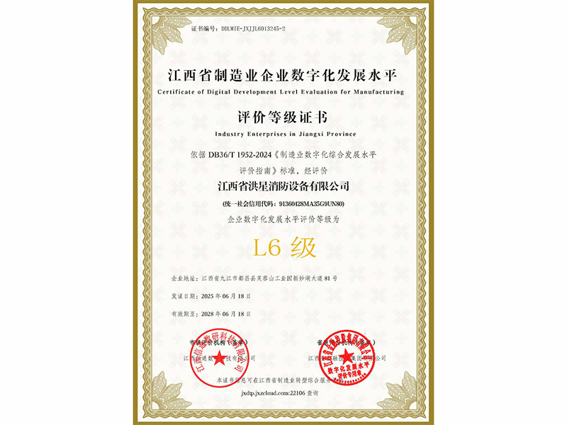 数智工厂等级证书L6级